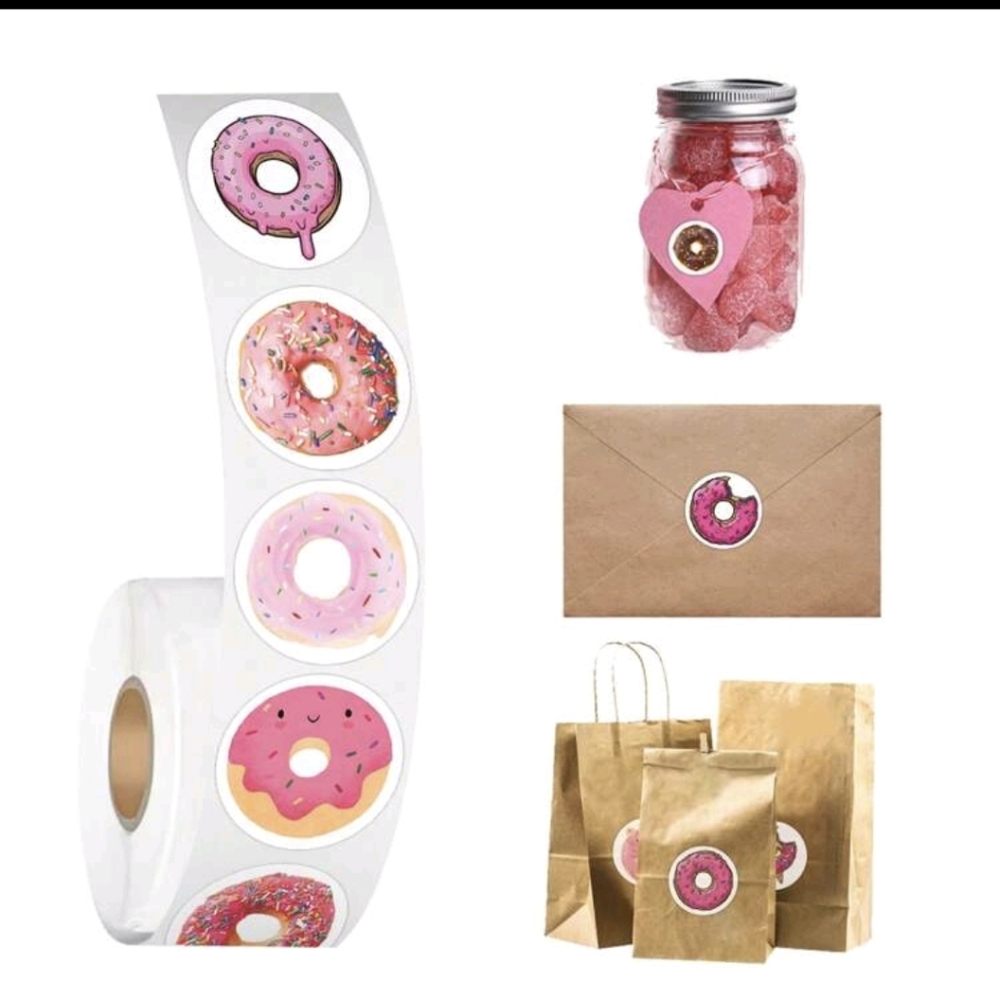 Donut Sticker Roll 500 Ct - Picture 3 of 8